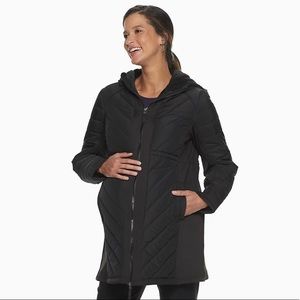 Mixed-Media Puffer Coat (Maternity)